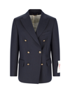 Golden Goose Black Wool Double-breasted Jacket In Blue