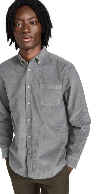 Portuguese Flannel Lobo Light Grey Corduroy Shirt