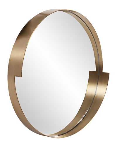 Howard Elliott Intrepid Round Mirror In Brass