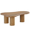 Tov Furniture 1 Piece Gotham Acacia Modern Abstract Design Coffee Table