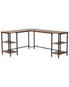 BAXTON STUDIO BAXTON STUDIO LYDIA MODERN L-SHAPED CORNER DESK WITH SHELVES