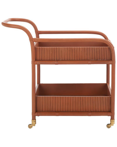 Safavieh Couture Barnette Rattan Pole Bar Cart