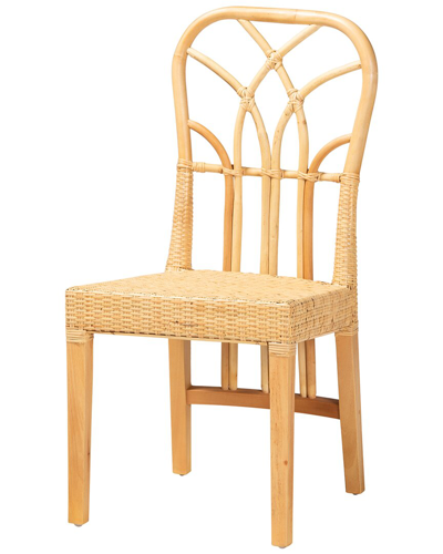 Baxton Studio Monaco Modern Bohemian Mahogany & Rattan Dining Chair