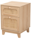 BAXTON STUDIO BAXTON STUDIO ELSBETH MID-CENTURY MODERN RATTAN 1-DRAWER END TABLE