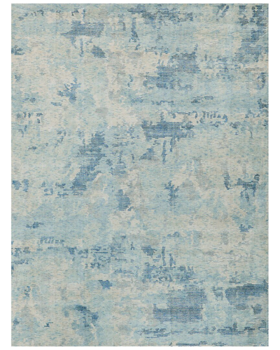 Exquisite Rugs Mineral Wool/bamboo Silk Area Rug In Blue