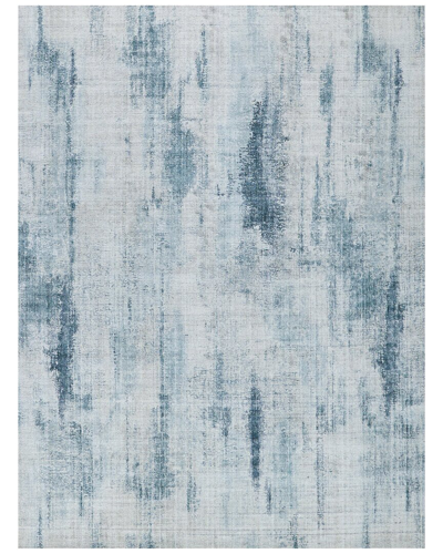 Exquisite Rugs Stone Wash Gazni Wool/bamboo Silk Area Rug In Blue