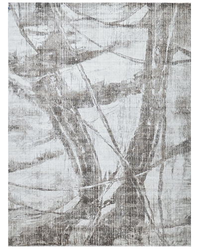 Exquisite Rugs Kyoto Wool/bamboo Silk Area Rug In Silver