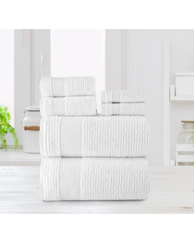 Chic Home Premium 6pc Pure Turkish Cotton Towel Set In White