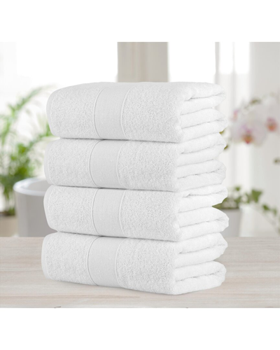 Chic Home Luxurious 4pc Pure Turkish Cotton Bath Towel Set In White