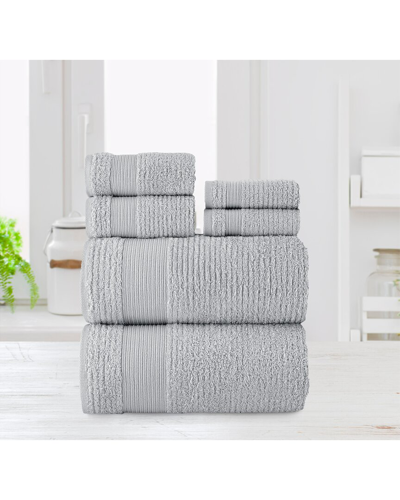 Chic Home Premium 6pc Pure Turkish Cotton Towel Set In Grey