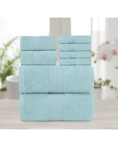 Chic Home Premium 8pc Pure Turkish Cotton Towel Set In Blue