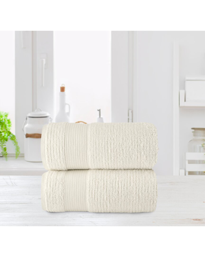 Chic Home Luxurious 2pc Pure Turkish Cotton Bath Sheet Set In Beige