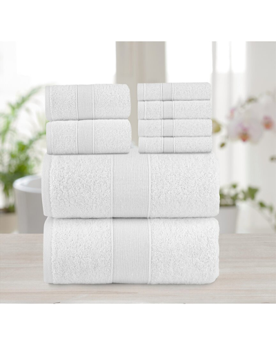 Chic Home Premium 8pc Pure Turkish Cotton Towel Set In White