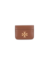Tory Burch Logo Plaque Card Holder In Brown