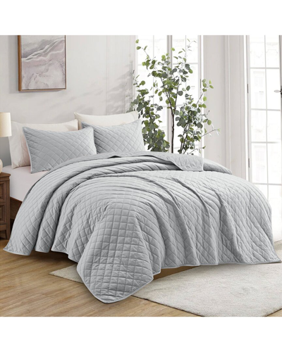 UNIKOME UNIKOME LUXURIOUS REVERSIBLE VELVET COVERLET SET