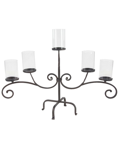 Peyton Lane 5-light Scroll Candle Holder In Black