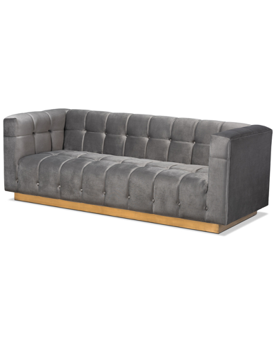 Design Studios Loreto Glam And Luxe Grey Velvet Sofa