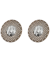 Peyton Lane Round White & Natural Carved Wood Picture Frame
