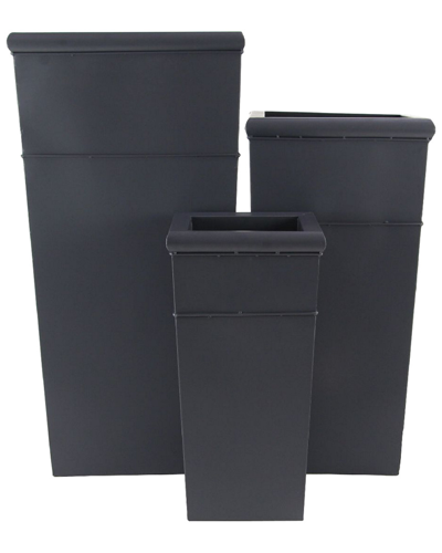 Peyton Lane Set Of 3 Modern Rectangular Metal Planters