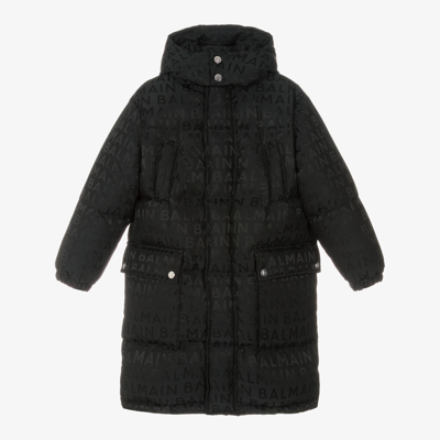 Balmain Black Down Padded Puffer Coat