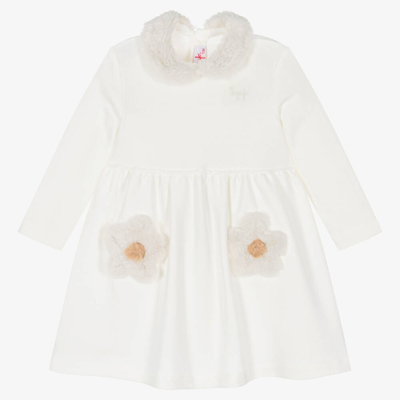 Il Gufo Babies' Girls Ivory Floral Cotton Dress