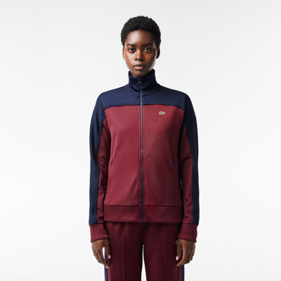 Lacoste Women's Paris Colorblock Zip-up Sweatshirt - 36 In Red