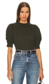 Frame Frankie Puff Sleeve Organic Cotton Knit Top In Surplus