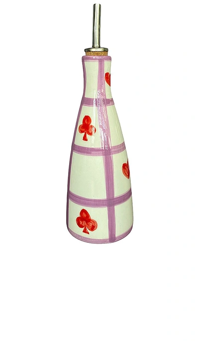 Vaisselle Oily Cheri Oil Dispenser In Lilac  White Gingham  & Red Designs