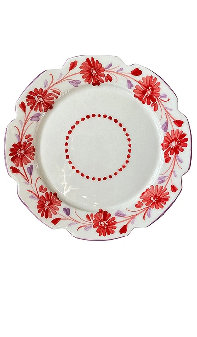 Vaisselle Janine 23cm Starter Plate Set Of 4 In Red & Lilac