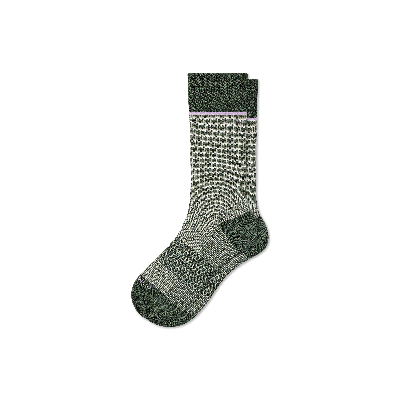 Bombas Winter Grid-knit Dress Calf Socks In Olive