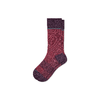 Bombas Winter Grid-knit Dress Calf Socks In Purple Plum