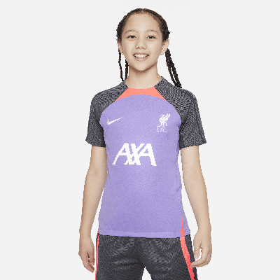 Nike Liverpool Fc Strike Third Big Kids'  Dri-fit Soccer Short-sleeve Top In Purple