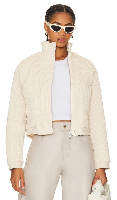 Essentiel Antwerp Easy Going Faux Leather Bomber In Oat Latte