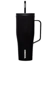Corkcicle 30-ounce Insulated Cup With Straw In Matte Black