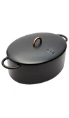 Great Jones The Dutchess 6.75-quart Enamel Cast Iron Dutch Oven With Lid In Black