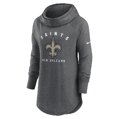 Nike Women's Team (nfl New Orleans Saints) Pullover Hoodie In Heather Charcoal