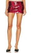 Guizio Women's Low-rise Paillette Miniskirt In Merlot