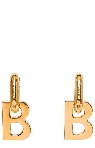 Balenciaga B Chain Xs Earrings In Oro