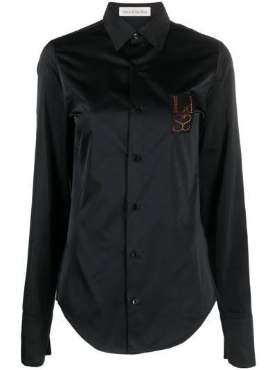 Ludovic De Saint Sernin Logo-detailed Cotton Shirt In Black