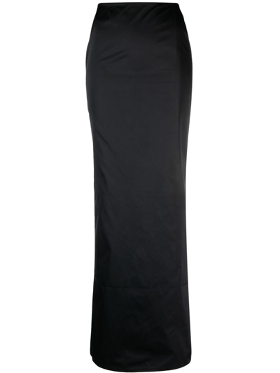 Ludovic De Saint Sernin Long Taffeta Skirt In Black