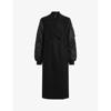 Allsaints Paulah Mixed Media Coat In Black