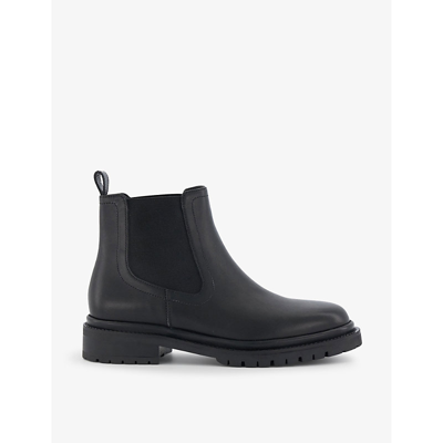 Dune Womens Black-leather Perceive Cleated Leather Chelsea Boots