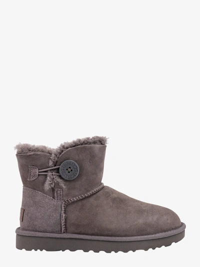 Ugg Mini Baley Button Ankle Boots In Grey