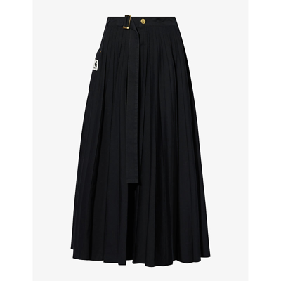 Sacai Black Carhartt Wip Edition Midi Skirt In 001 Black