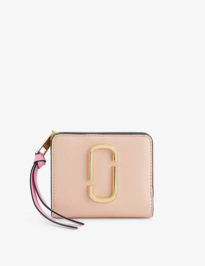 Marc Jacobs Womens Rose Multi Snapshot Mini Logo-plaque Leather Wallet