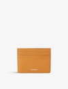Sandro Naturels Logo-embossed Textured-leather Card Holder In Kamel