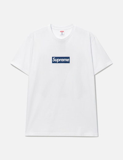 Supreme X Yankees Box Logo T-shirt In White
