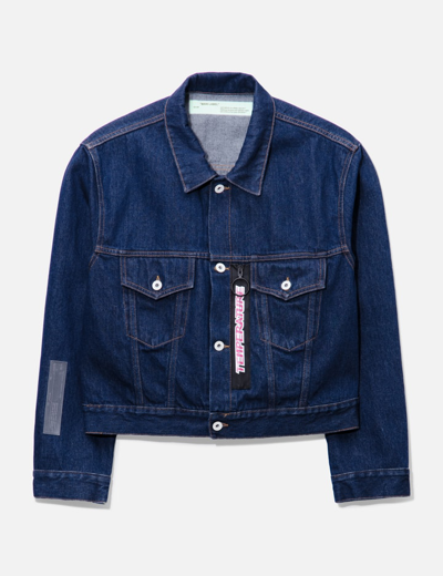 Off-white Temperature Denim Jacket In Blue