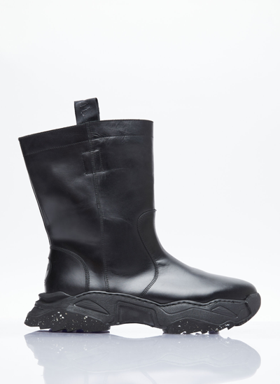 Vivienne Westwood Logo-embossed Chunky Leather Boots In Black