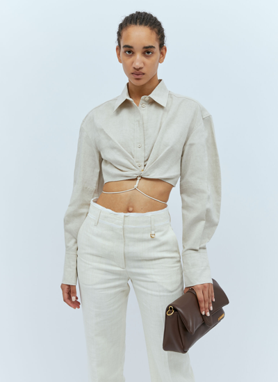 Jacquemus La Chemise Plidao In Light Beige